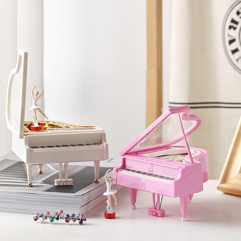 Dancing Girl Piano Music Box Ballet Rotating Musical Box Desktop Ornament Creative Birthday Gift Valentine's Day