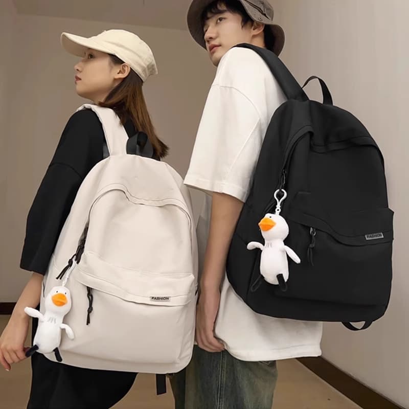 Minimalist Ins Style Travel Backpack for Foreign Trade, Large Capacity School Bag for Middle School Girls, High School and College Students, Men and Women, Niche Double Shoulder Bag