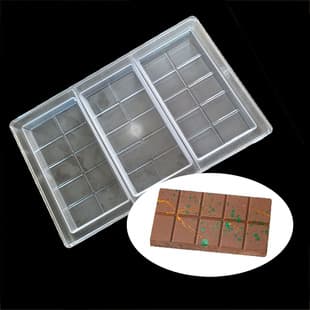220g Dubai Filled Chocolate Mold PC Chocolate Mold Baking Tool Large 3-Cavity Chocolate Candy Mold