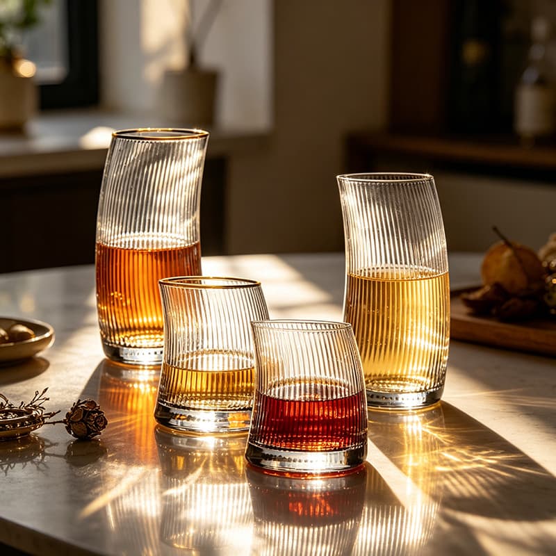ins striped sail cup glass beer cup Nordic creative crescent water cup juice cup whiskey cocktail cup