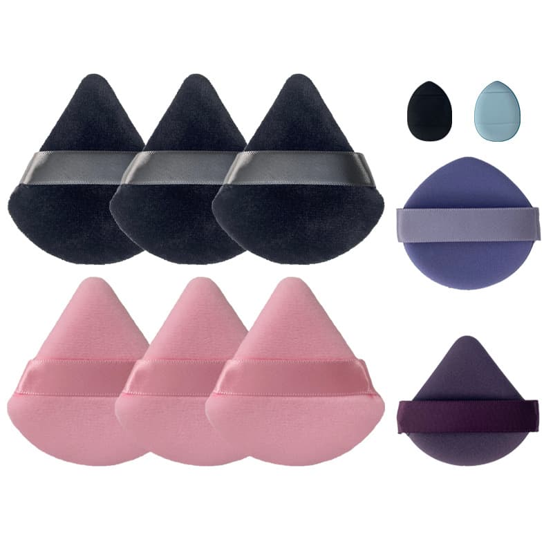 Black Triangle Makeup Sponge Finger Puff Air Cushion Powder Puff Set Beauty Care Cosmetic Powder Suit