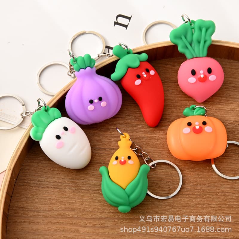 Simulated Expression Vegetable Keychain Corn Keychain DIY Cream Phone Case Resin Accessories Decoration Material Kit