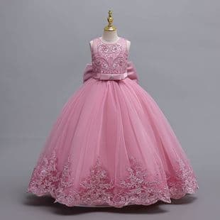 Wholesale Kids Dress Lace Princess Gown Flower Girl Model Catwalk Dress