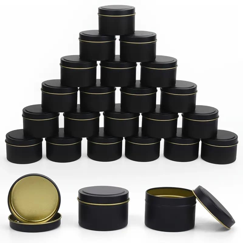 4oz Aromatherapy Candle Tin with Convex Lid, Cross-border Stock, Tinplate Candle Container, Small Metal Box 65*45, Minimalist Metal Style