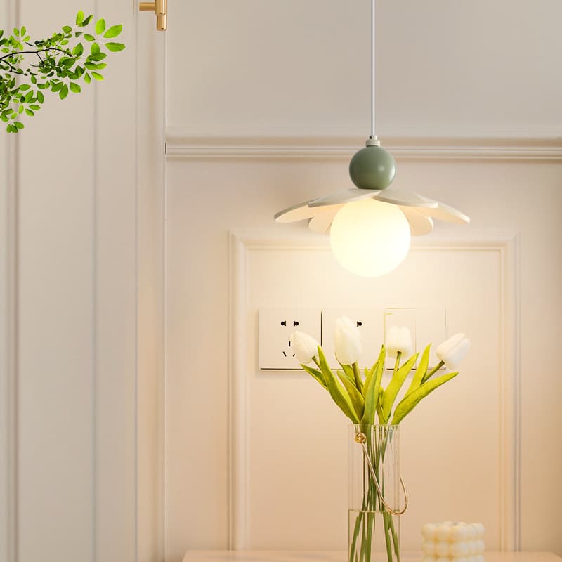 Cream Style Ceiling Pendant Light Creative Flower Lamp Modern Simple Girl's Bedroom Atmosphere Hanging Light