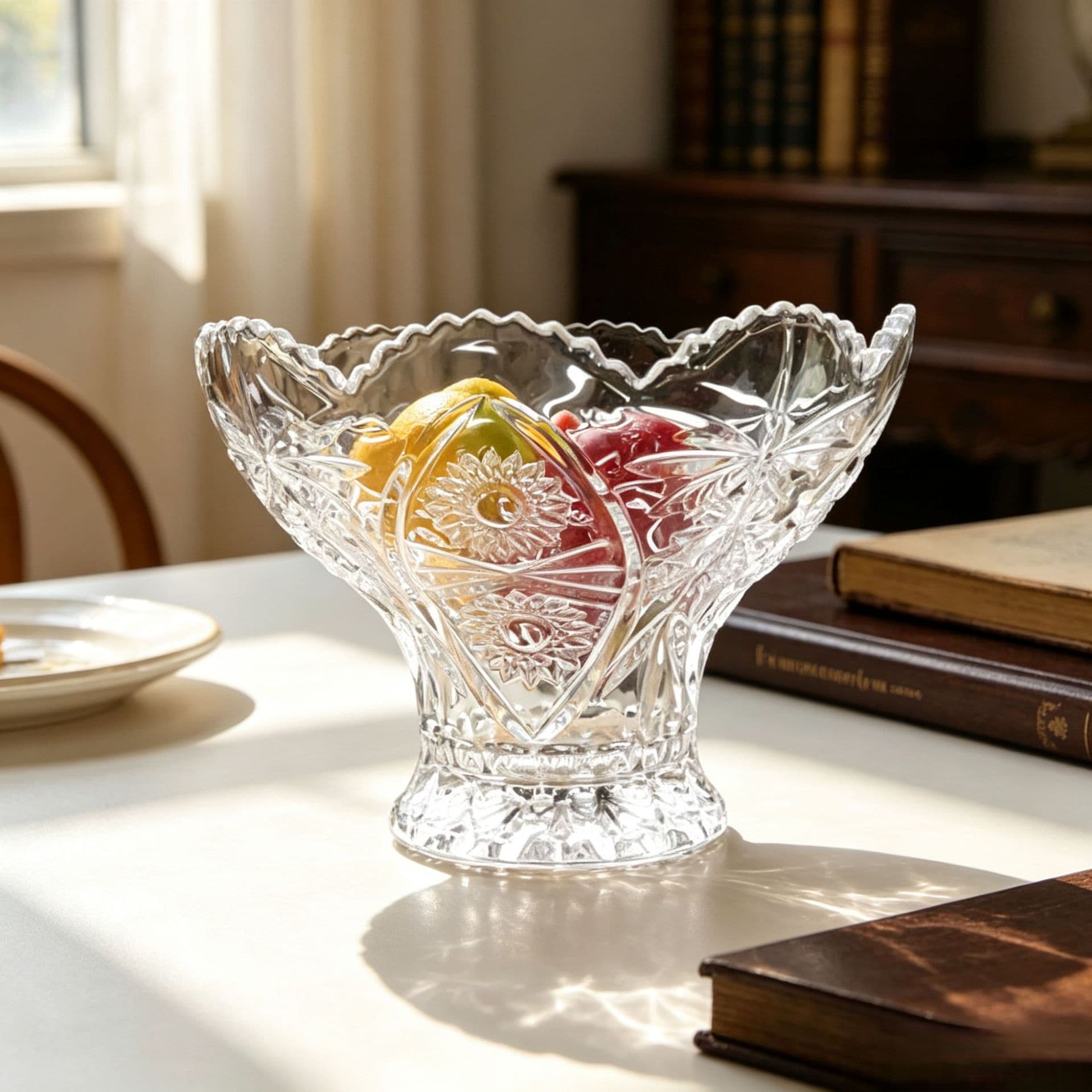 Large Capacity Engraved Fruit Basket Household Fruit Storage Factory Direct Supply Thickened High-Foot Fruit Plate Bowl Desktop Decorative Ornament