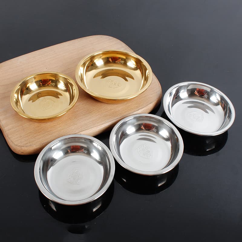 304 stainless steel small round dish, side dish dish, soy sauce dish, vinegar dish, snack dish, steaming dish, flavor dish, condiment dish