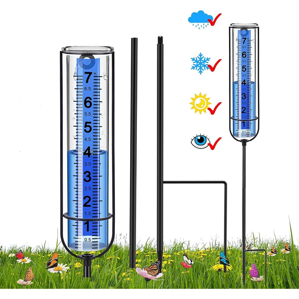 Amazon New Rain Gauge, Outdoor Frost-resistant Adjustable Height Transparent Digital Rain Gauge