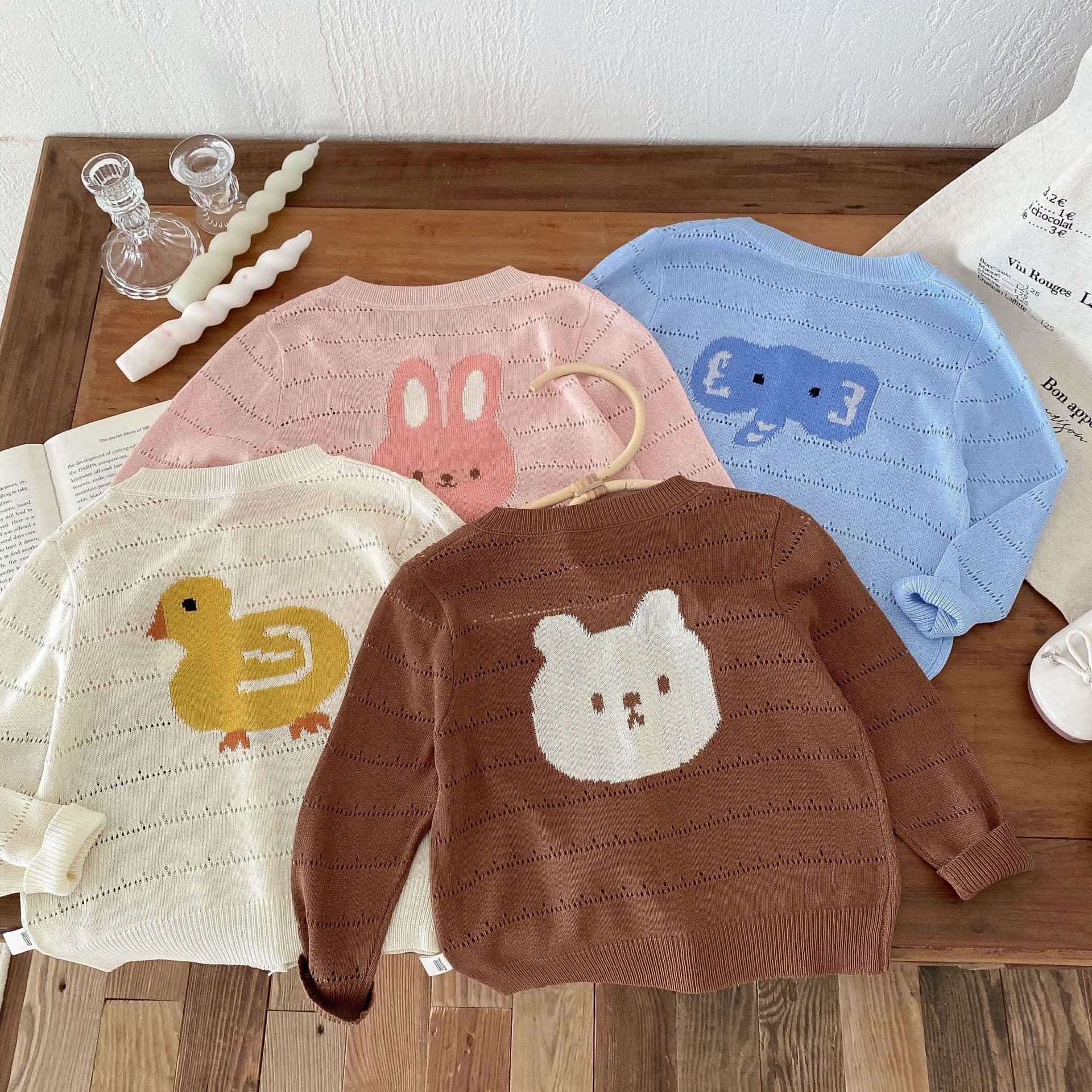 Children's Cartoon Sweater 0-6 Years Old Summer South Korea Kids Clothing Girls Refreshing Cardigan Thin Baby Air Conditioning Shirt AY477