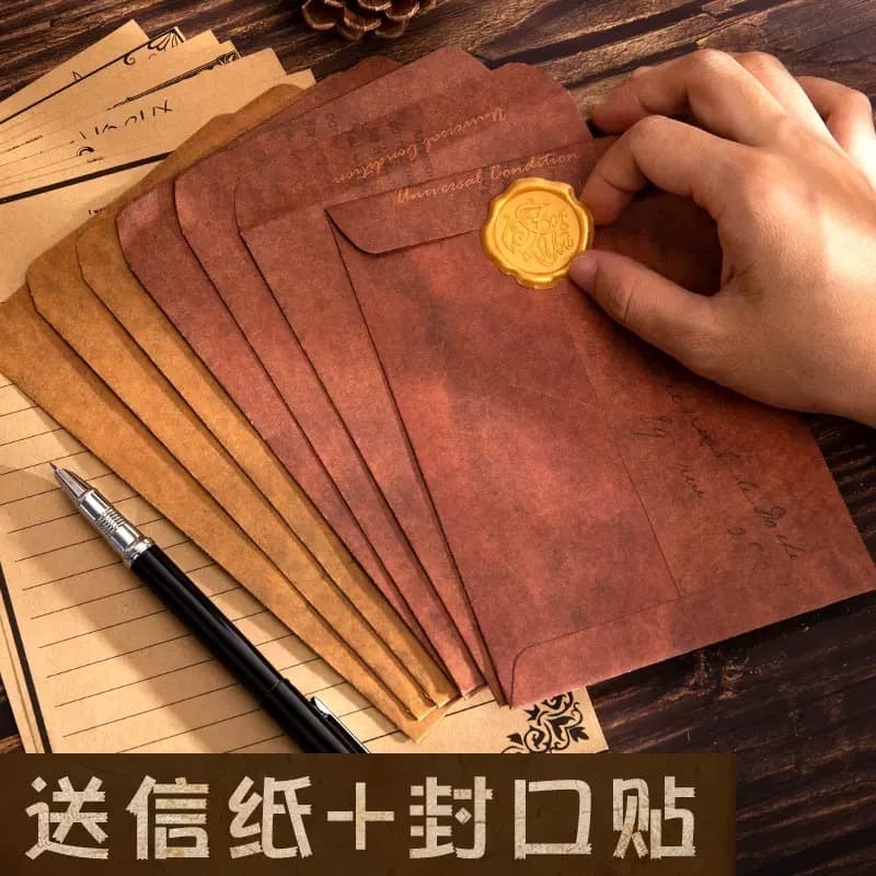 European Vintage Kraft Paper Envelope Creative Simple Retro Blank Letter Paper Envelope Romantic Love Letter