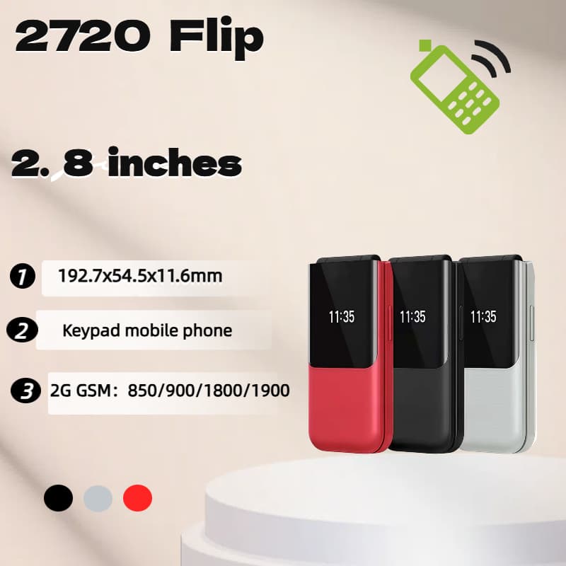 Cross-border foreign trade mobile phone 2720 GSM 2G non-smart phone dual-SIM flip phone for the elderly and students