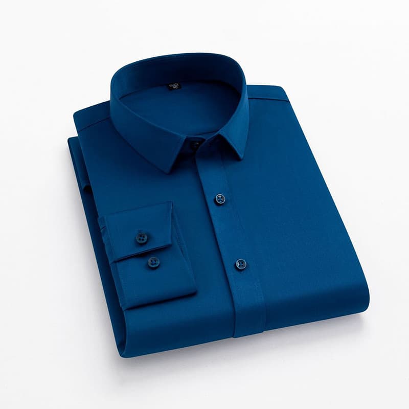 Men's Wrinkle-Free Business Commute Professional Dress Shirt Solid Color Stretch Breathable Long Sleeve Shirt Men Wholesale