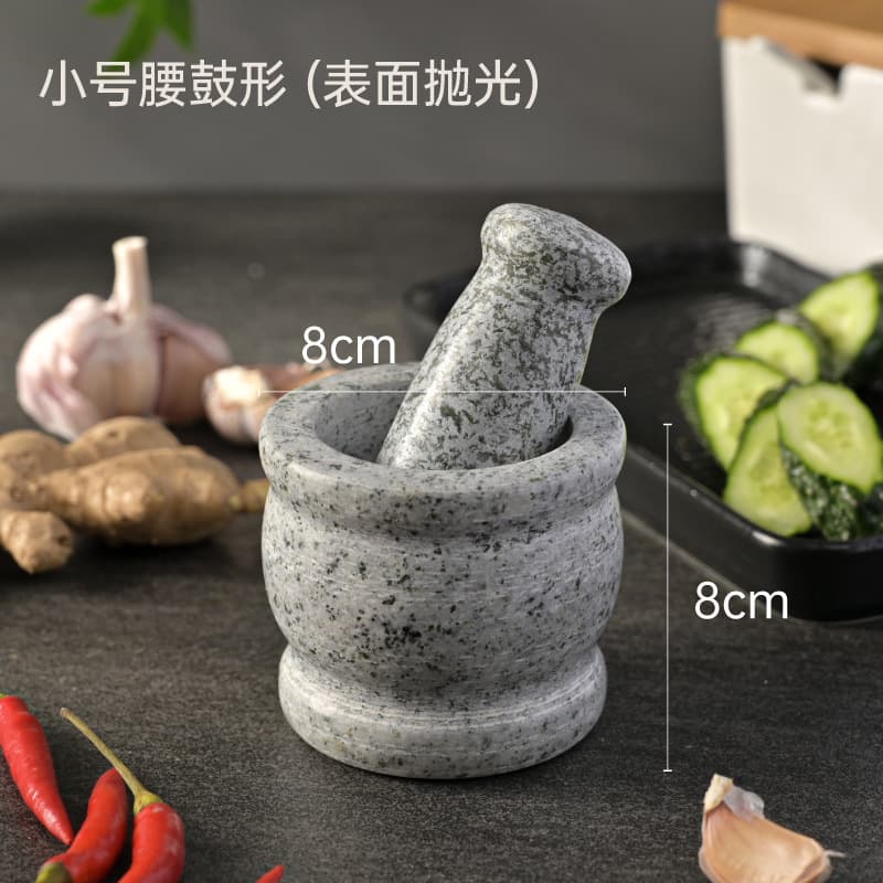 Natural Stone Garlic Masher Mortar and Pestle Large Stone Grinder Garlic Press Kitchen Tool