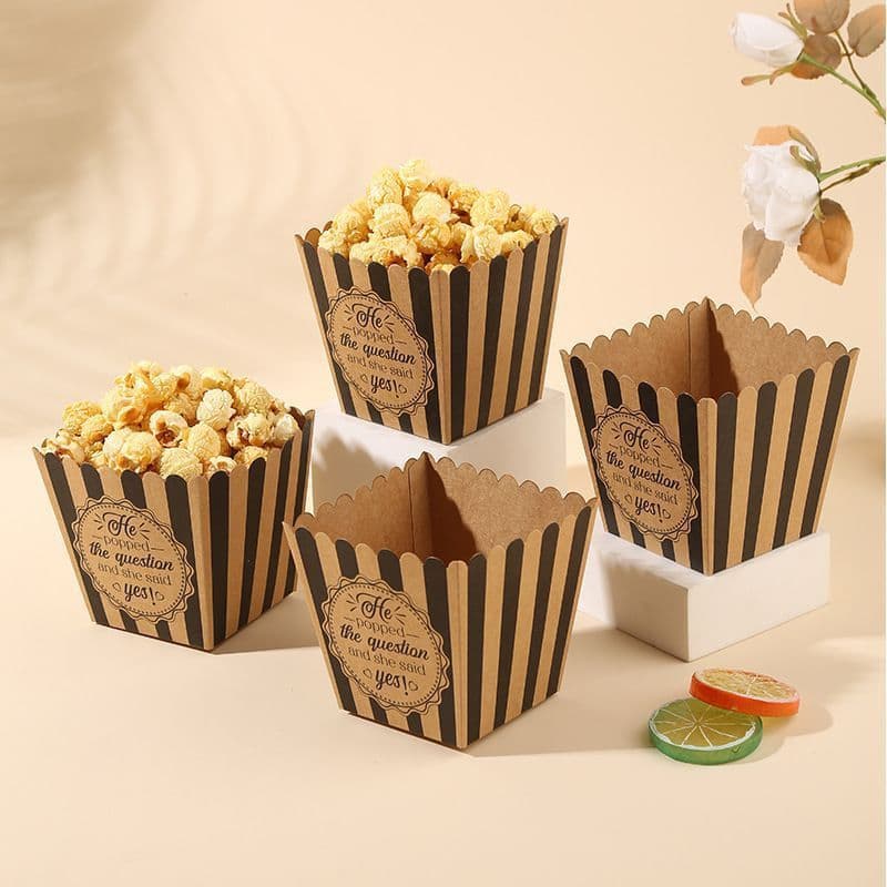 Popcorn Cup Paper Bucket Small Square Baking Fried Chicken Packaging Box Disposable Chicken Nuggets Fries Takeout Container
