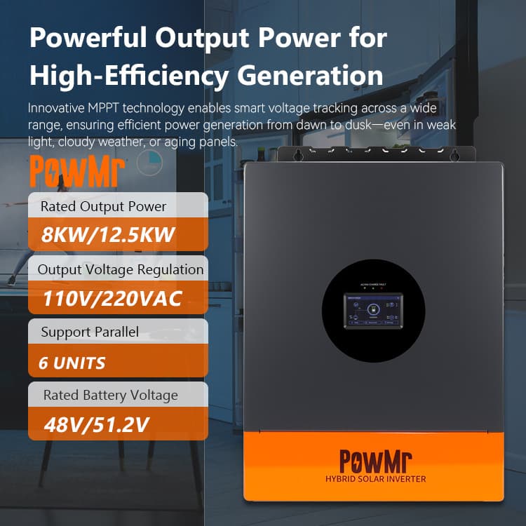 PowMr 12KW US Standard 110V/220V Solar Inverter Off-Grid Hybrid Inverter Cross-Border High Power