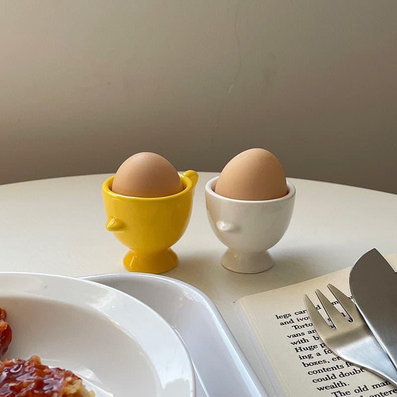 Cross-border Ins-style Creative Egg Holder Ceramic Egg Tray Desktop Storage for Makeup Sponges and Eggs, Tableware Egg Cup