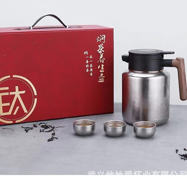 Pure Titanium Tea Steeping Pot for Home Office Premium White Tea Black Tea Red Tea Steeping Pot Large Capacity Insulated Kettle