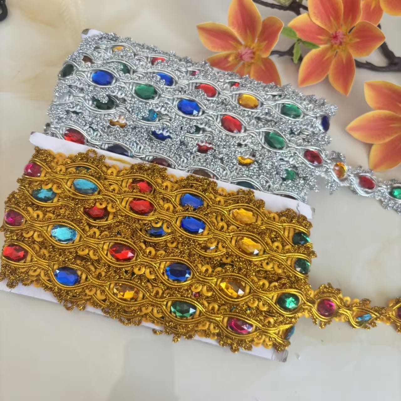 Plastic gemstone colored diamond lace ethnic minority clothing accessories accessories skirt accessories materials