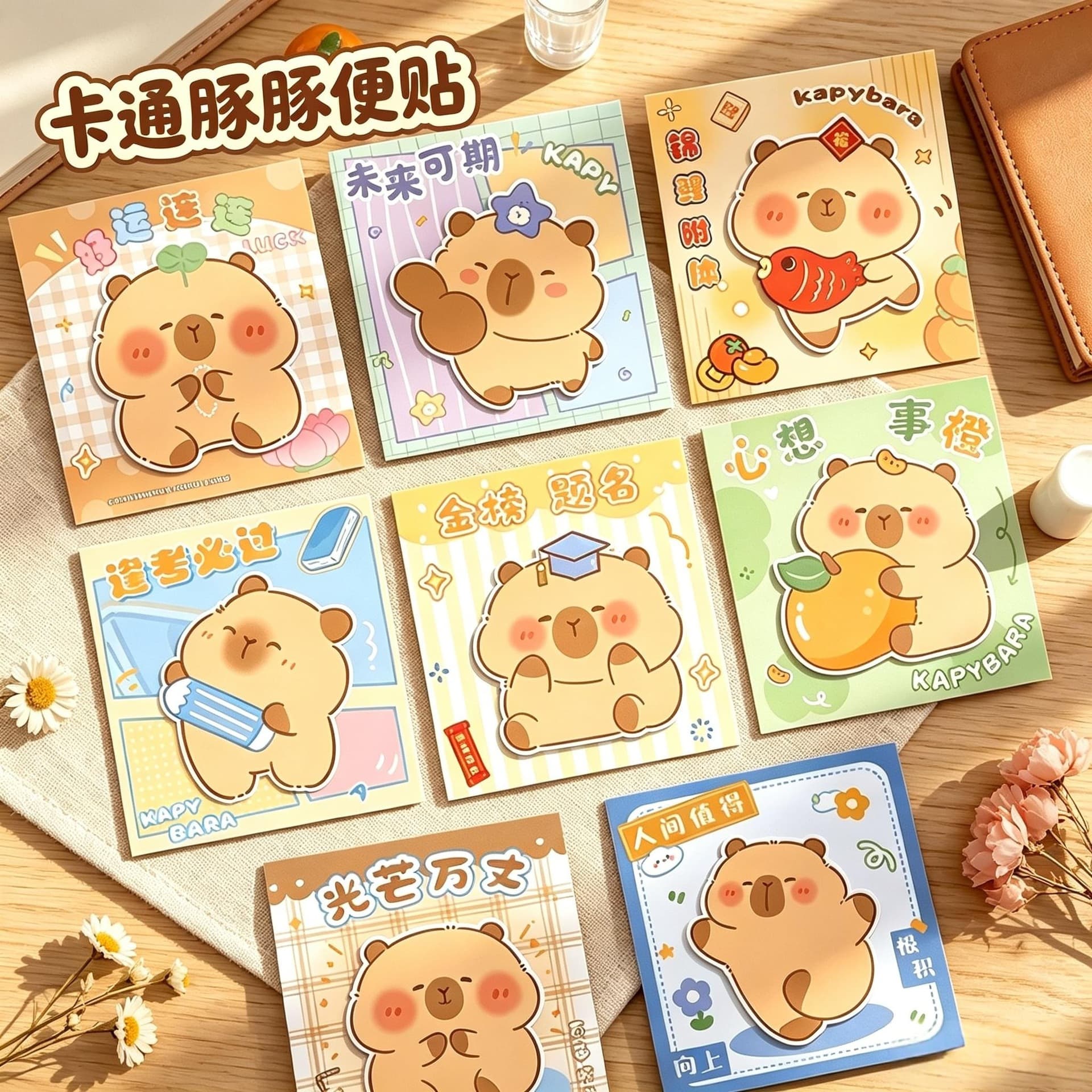 Cute Kapibara Post-It Notes Prizes for Primary and Secondary School Students to Reward the Whole Class Practical Stationery Small Gifts Children's Gifts