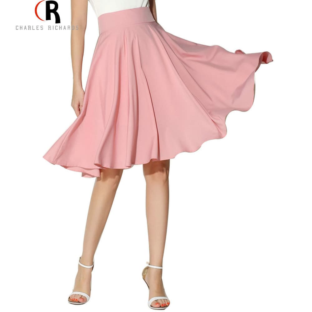 European and American high-waisted A-line skirt, mid-length wide-leg umbrella skirt, slimming solid color vintage elegant bohemian skirt