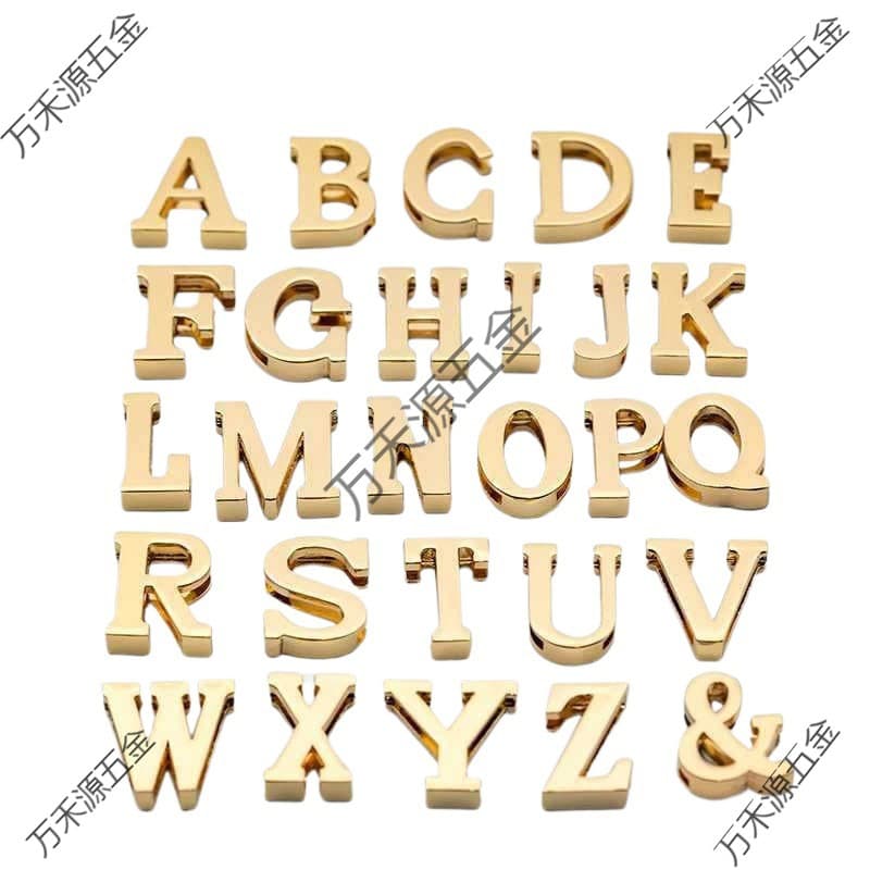 US4A Punched 26 English Letters Hardware Accessories Handmade DIY Leather Metal Buckle Bag Packaging Decorative Buckle
