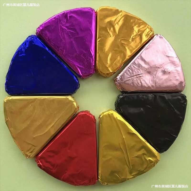 Dubai chocolate packaging tin foil candy black sesame ball light pink aluminum foil fruit truffle kiwi packaging