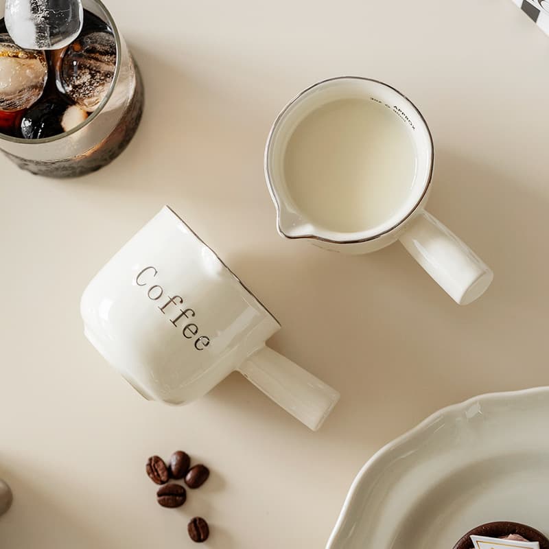 Creative Mini Ceramic Coffee Mug Scale Concentrated Coffee Milk Jug For Cafes Restaurants Extraction Cup