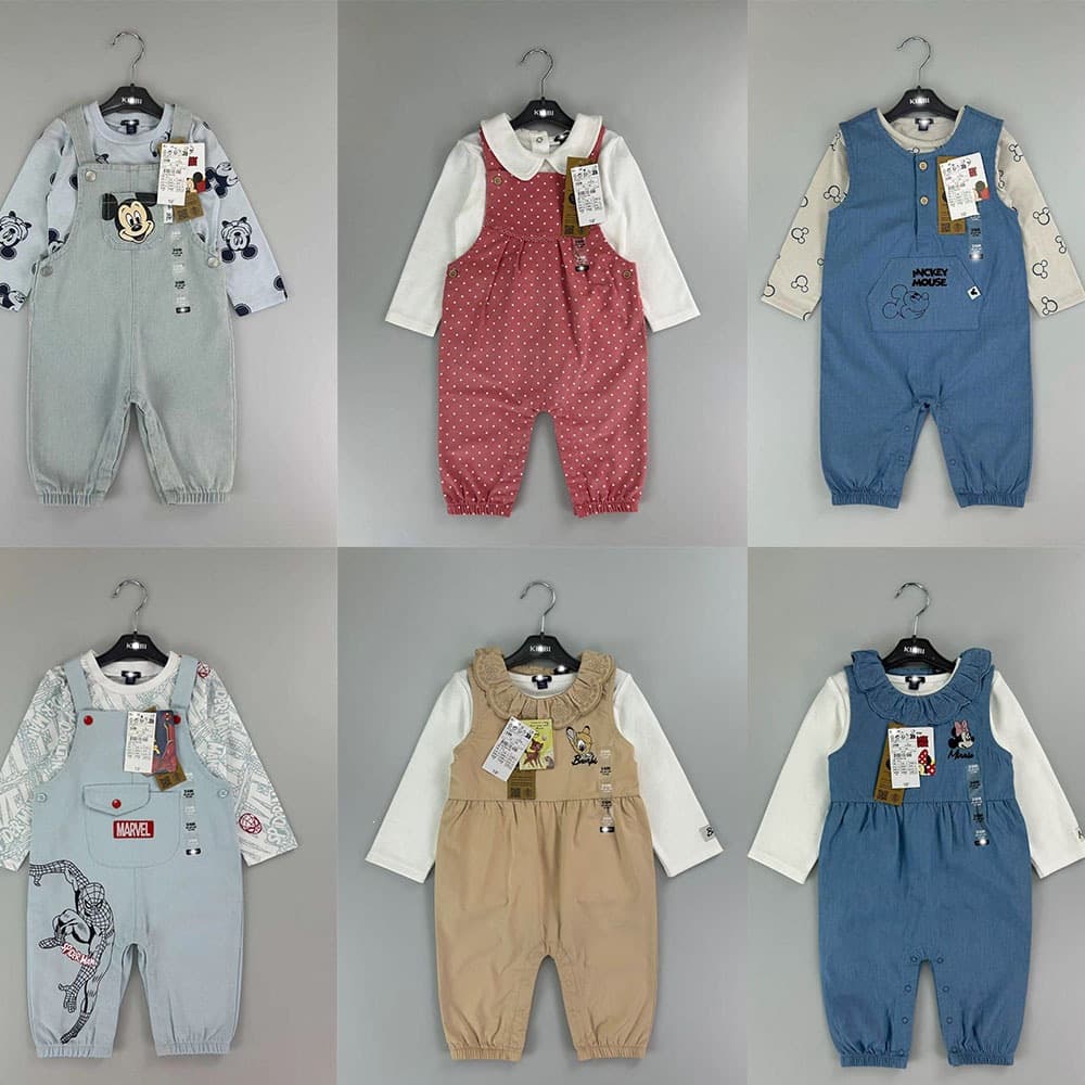 【Direct Wholesale】Kiabi Kids' Overall/Dress 2-Piece Set ~ Long-Sleeve Baby Overall Set
