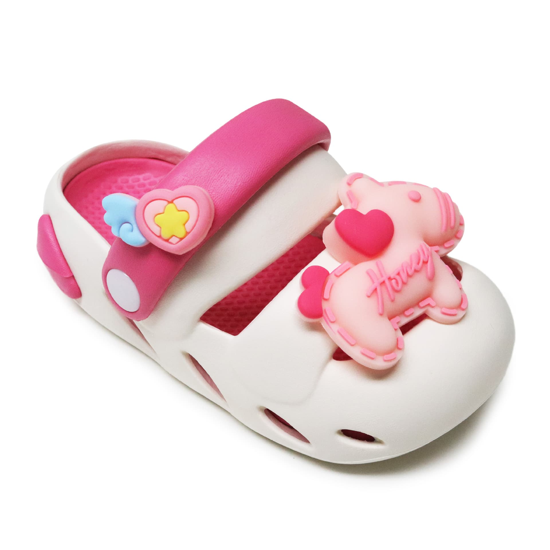 OEM Custom Color and Pattern Children's Pony Beach Sandals with EVA Closed-Toe Croc-Style Baby Sandals