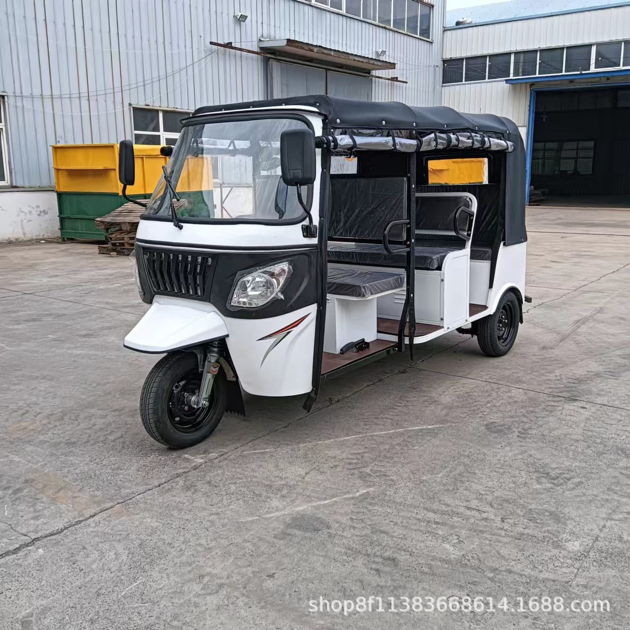 New Enclosed Fuel-Powered Senior Mobility Tricycle Motorcycle Passenger Vehicle for Disabled Leisure and Transport Full Canopy