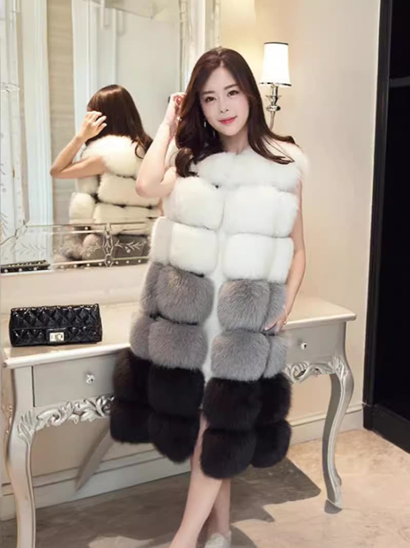 Factory Wholesale Autumn/Winter Fur Vest New Fashion Women's Long Korean Style Faux Fox Fur Warm Vest