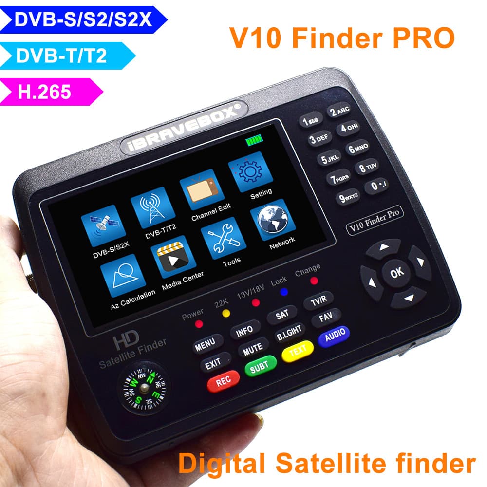 New DVB-S2/S2X/T/T2/C Combo Satellite Finder with WiFi V10 Finder