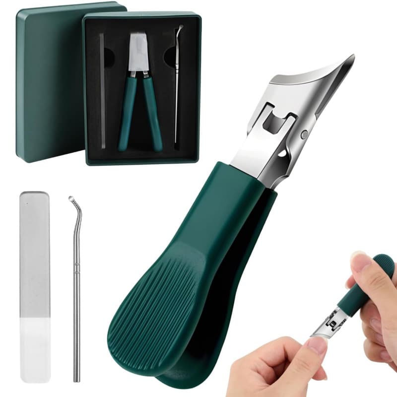 Cross-border slanted nail clipper, nail file, 3-piece set, high-precision boxed manicure nail clipper, nail groove manicure tool