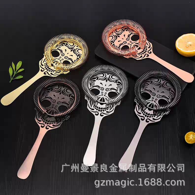 Stainless steel 304 ice strainer for cocktails, coffee, and milk tea filtration