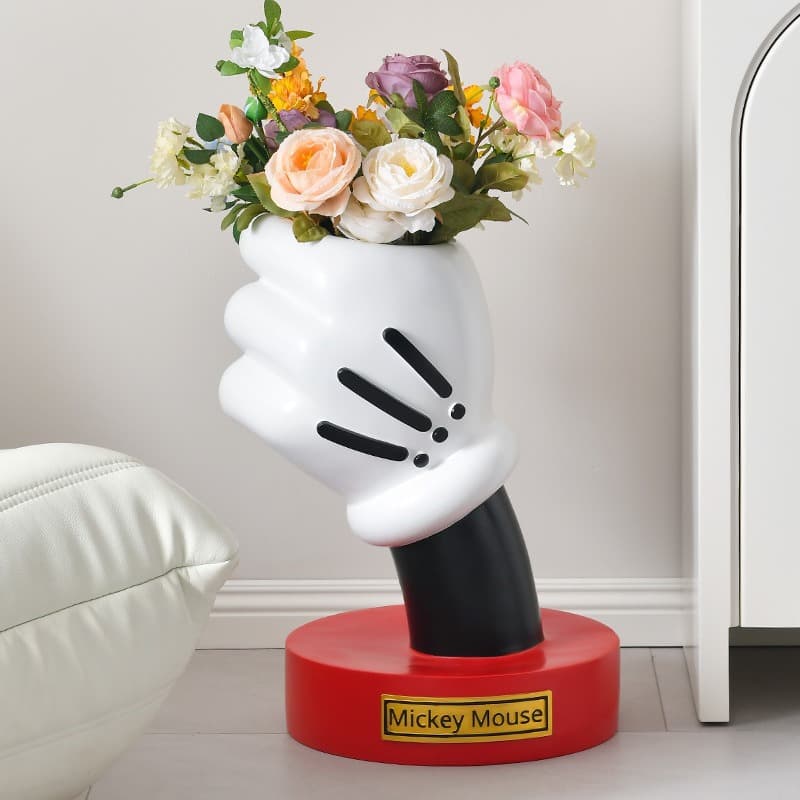 Mickey Glove Vase Ornament Home Decor Creative Design Fashion Trendy Birthday Gift Cute Cartoon Anime