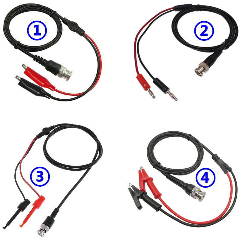 BNC to 4mm Dual Banana Plug Test Hook Alligator Clip Cable Red Black Test Cable Probe Lead Oscilloscope Test Cable