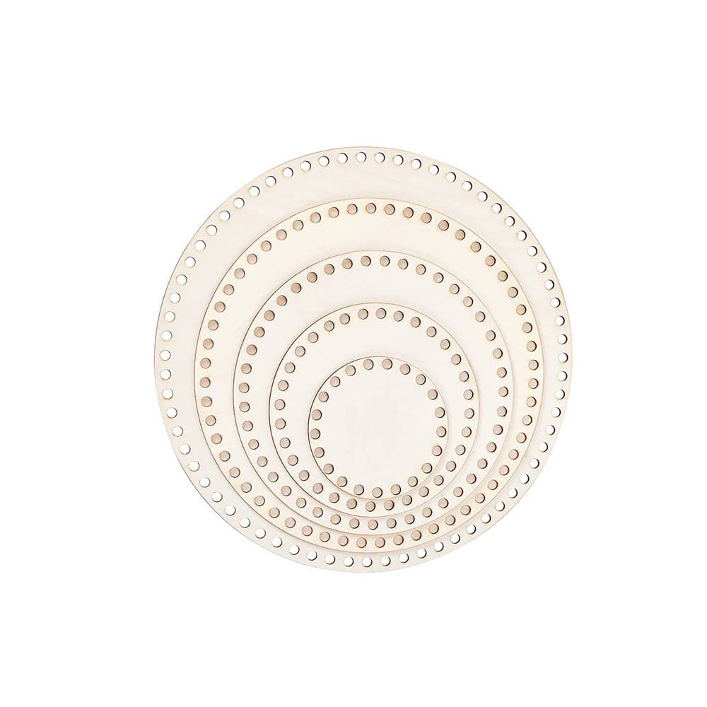 Cross-border Hot Selling Handwoven Basket Bottom Natural Wood Base Bag Board Wooden Semi-finished Wood Frame Basket Frame DIY Bag
