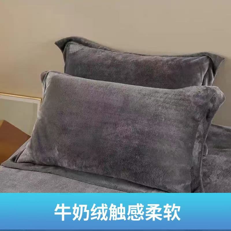 Milk Fleece Pillowcase Pair Set Winter Coral Fleece Single Pillowcase 48cm x 74cm Single Pillow Core Cover