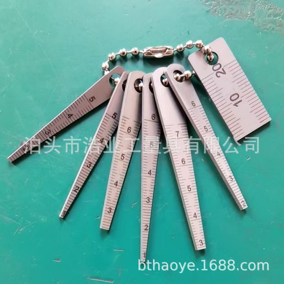 Stainless steel tapered ruler, straight ruler, triangular feeler gauge, hole diameter gauge 1-7.5, gap gauge set, tapered ruler 7-piece set