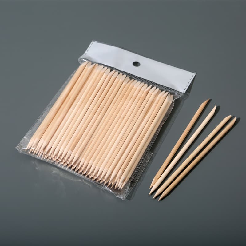 Nail Art Orange Wood Stick 11.4cm Double-Ended Cuticle Pusher Dotting Tool, Bagged, Nail Art Dotting Pen