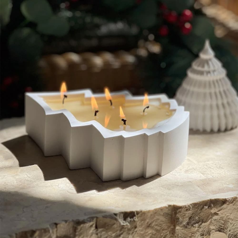 Christmas Tree Boat Aromatherapy Candle Mold Christmas Tree Container Silicone Mold Simple Storage Box Home Decoration Cross Border