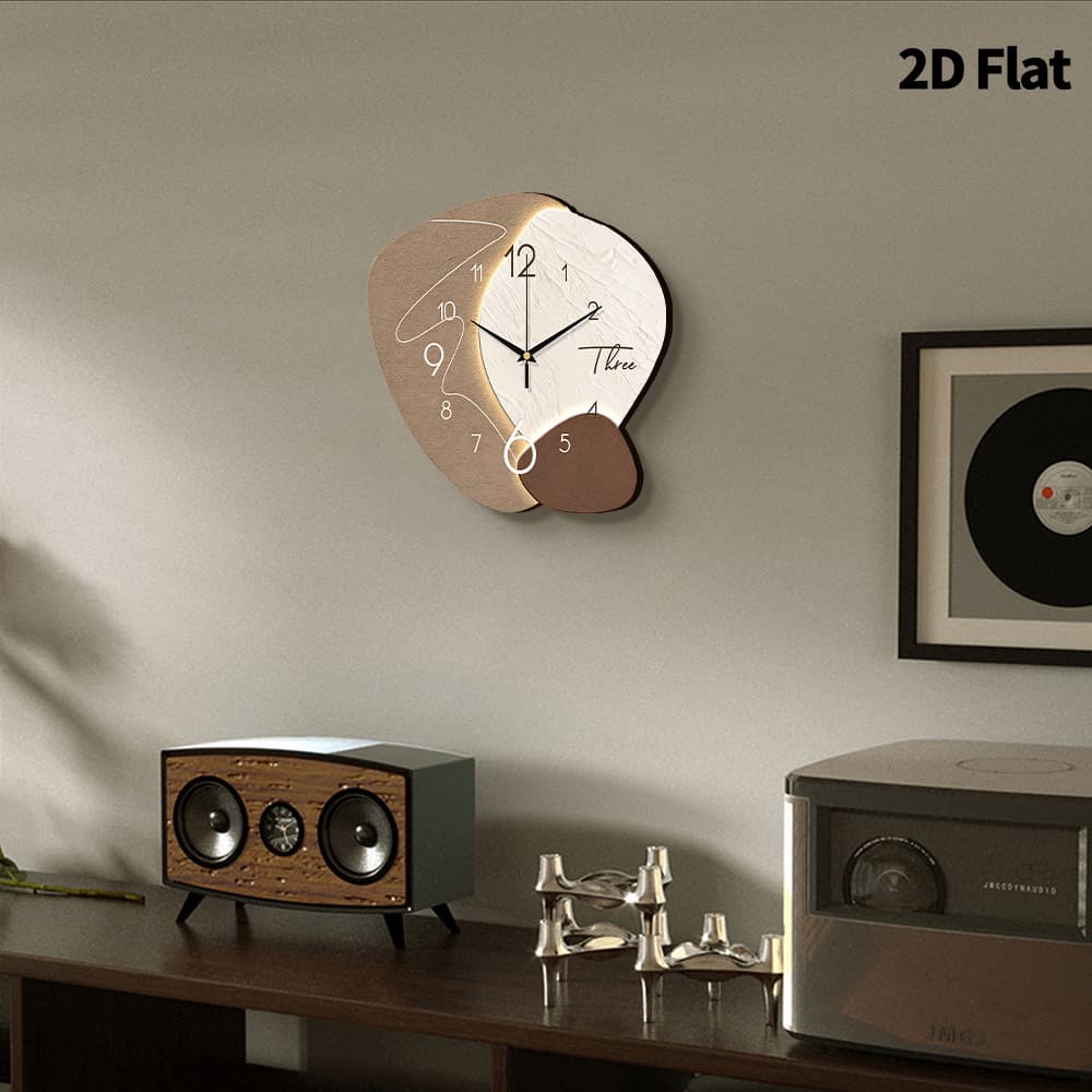 Cross-border hot selling Nordic simple home decoration clocks punch-free wall hanging clock living room irregular art wall clock