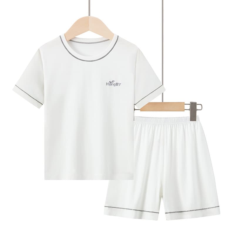 Kids Modal Pajamas Boys Long Sleeve Long Pants Summer Homewear Set for Older Kids Family Matching Girls Air Conditioning Wear