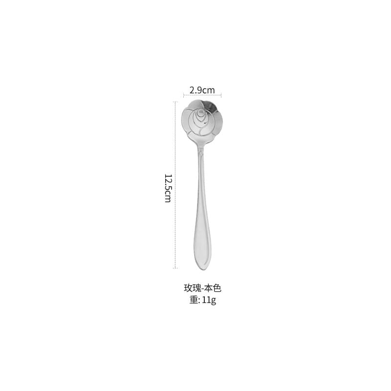Bird's Nest Spoon Dessert Spoon Takeout Stainless Steel Creative Sakura Spoon Gold Long Handle Stirring Spoon Cake Spoon Disposable