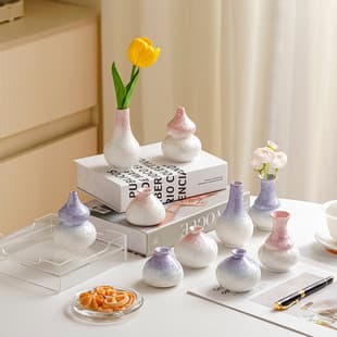 Jingdezhen Traditional Crystallized Flower Arrangement Vase Stall Creative Decoration Tea Space Ornament Vintage Home Ceramic Vase