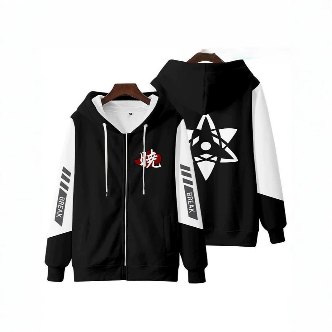 2026 Foreign Trade Naruto Series 3D Digital Print Zip-Up Hooded Sweatshirt Jacket Anime Merchandise Apparel