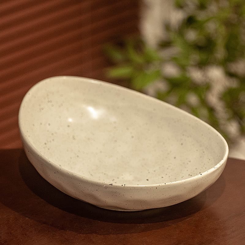 Wabi-Sabi Style Creative Fruit Plate Living Room Tabletop Decoration Ornament Snack Candy Fruit Dried Fruit Storage Bowl Ceramic