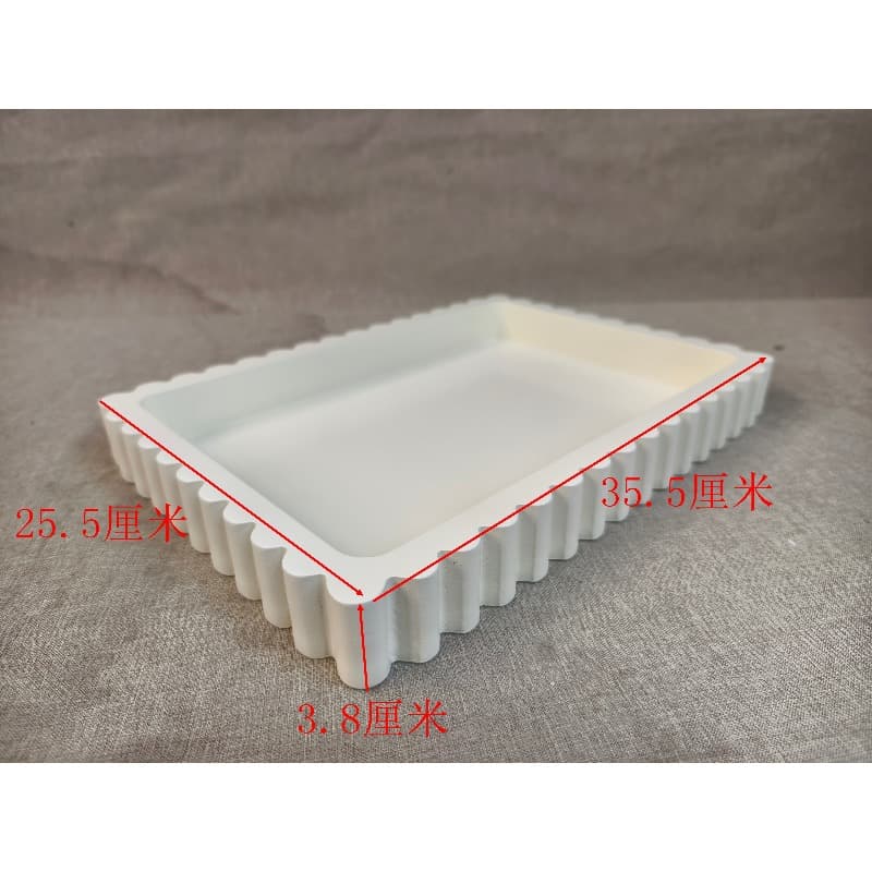 Wooden Ins Tray Decorative Tray for Dining, Aromatherapy Ornament, Water Cup, Mug, Jewelry Storage, Square Scalloped Tray