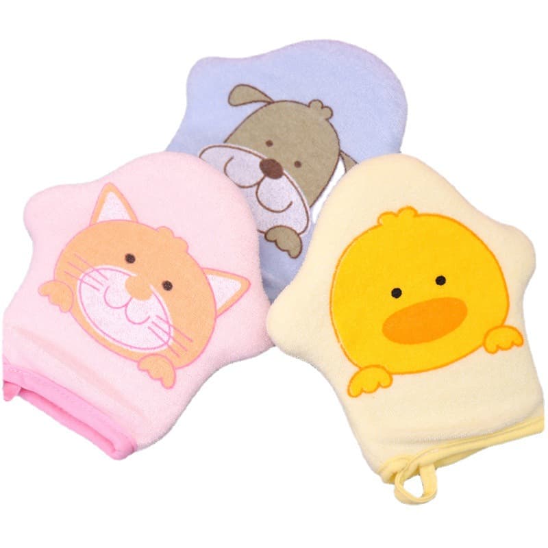 Infant Cartoon Glove Bath Scrub Baby Children All-Season Bath Cotton Ball Soft Sponge Care Washcloth