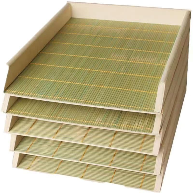 Bamboo dumpling tray wooden dumpling box rectangular lid curtain household dumpling freezing plate wonton commercial one piece